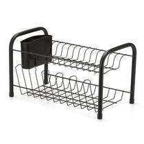 Escorredor de Louças Duplo com Porta Copos e Porta Talheres Black 2595 - Arthi