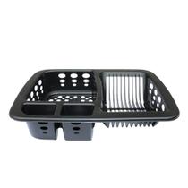 Escorredor De Louças E Talheres Preto 3UD Plastic