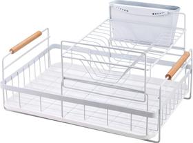 ESCORREDOR DE LOUCAS EM METAL DUPLO BREMEN BRANCO 44x31x24cm - MEK