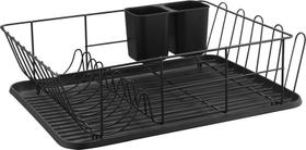 ESCORREDOR DE LOUCAS EM METAL HANOVER PRETO 44x31,5x12,5cm