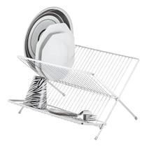 Escorredor de Louças em X Laminado Cromado 20 Pratos Secador Organização Cozinha 100% Aço Portátil Dobrável Compato Escorredor de Louças em X Laminado Cromado 20 Pratos Secador Organização Cozinha 100% Aço Portátil Dobrável Compato