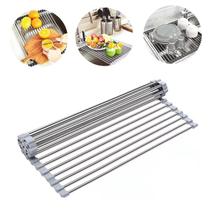 Escorredor de Louças Esteira Secadora Secagem Dobrável Aço Inox Multifunções Portátil Dobrável Descanso Panelas Cozinha 35 x 47cm - Pogala