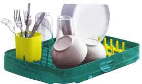 Escorredor de louças Modular Verde com porta talheres Tupperware