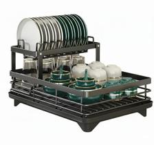 Escorredor De Louças Organizador Inox Moderno 2 Andares