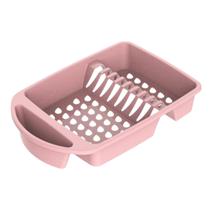 Escorredor de Louças Para Pratos, Copos E Talheres Cor Rosa