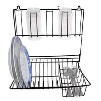 Escorredor de louças Parede Dobrável 10 Pratos e 5 Copos espaço para Talheres Escorredor de louças Parede Dobrável 10 Pratos e 5 Copos espaço para Talheres