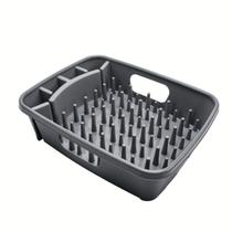 Escorredor de Louças Plástico Porta Talheres Alças Laterais Escoamento Água Tramontina Escorredor de Louças Plástico Porta Talheres Alças Laterais Escoamento Água Tramontina