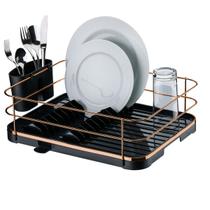 Escorredor De Louças Pratos Copos Porta Talheres Bandeja Bico Fixo Pia Cozinha Cobre Rose Gold - 983 Future