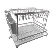 Escorredor de Louças Pratos Grande com Bandeja Branco 2 Andares Escorredor de Louças Pratos Grande com Bandeja Branco 2 Andares