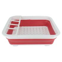 Escorredor De Louças Retrátil Em Silicone Vermelho/Branco - Inter