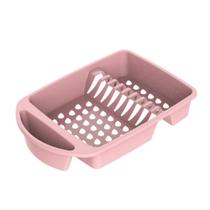 Escorredor de Louças Rosa Estilo e Funcionalidade em Plástico ABS para Cozinhas Compactas 43x08cm