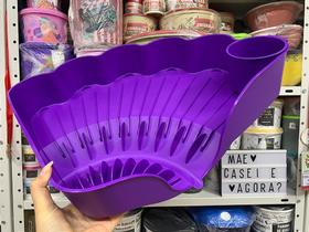 Escorredor de Louças Roxo com Suporte para Talheres
