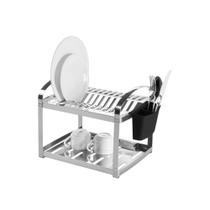 Escorredor de Louças Suprema com Porta Talheres 12 Pratos Aço Inox Brinox - 2099/112