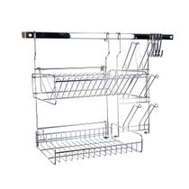 Escorredor de Louças Suspenso Organizador Pia Rack Barra Modular Aço Cook Home