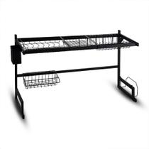 Escorredor de Louças Suspenso Pia Aço Inox Preto Fosco Organizador Cozinha Moderna Escorredor de Louças Suspenso Pia Aço Inox Preto Fosco Organizador Cozinha Moderna