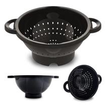 Escorredor de Macarrão Alimentos Pote Tijela Peneira Cozinha Uninjet Frutas Alça Preto Saladas Escorredor de Macarrão Alimentos Pote Tijela Peneira Cozinha Uninjet Frutas Alça Preto Saladas