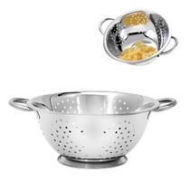 Escorredor De Macarrão Inox Com Alça Massas Arroz Culinaria Cozinha Multiuso Universal 29cm - Symeon