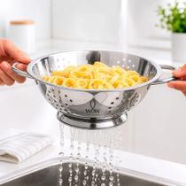 Escorredor de Macarrão Inox Lavador de Arroz Aço Inoxidável para Cozinha