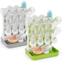 Escorredor de mamadeiras Flysich Space Saving com 12 garrafas Escorredor de mamadeiras Flysich Space Saving com 12 garrafas