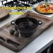 Escorredor de Massa com Alça - Preto macarrão espaguete fettuccine penne fusilli