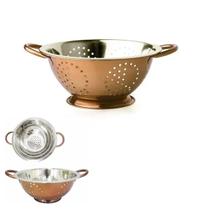 Escorredor De Massa Em Aço Inox 24Cm Colors Rose Gold Luxo