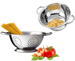 Escorredor De Massas Macarrão Alimentos Em Aço Inox 24cm
