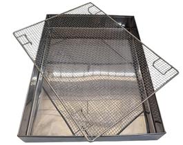 Escorredor de Óleo 30x40 Aço Inoxidável Profissional Pastel Batata Frituras