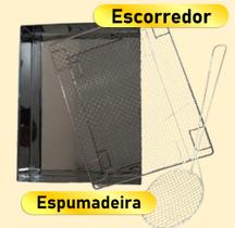 Escorredor de Óleo + Espumadeira 30x40 ou 25x30 Profissional para Frituras Aço Inoxidável