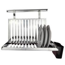Escorredor De Parede Com Porta Talher 37 Cm Inox Mak Inox Escorredor De Parede Com Porta Talher 37 Cm Inox Mak Inox