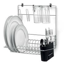 Escorredor De Parede De Inox Para Talheres Copos Pratos Organizador Cook Home Cromado Arthi Escorredor De Parede De Inox Para Talheres Copos Pratos Organizador Cook Home Cromado Arthi