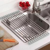 Escorredor De Pia Dobravel Portatil Aço Inox Tamanho 47x35 Xg Escorredor De Pia Dobravel Portatil Aço Inox Tamanho 47x35 Xg