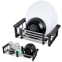 Escorredor de Pia Extensível Prateleira Multiuso em Aço Inox