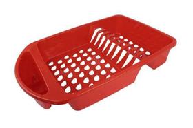 Escorredor de pia retangular vermelha plastico louça cozinha - Uninjet