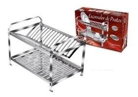Escorredor De Pratos 20 Pratos Linha Luxo Inox - Dinox