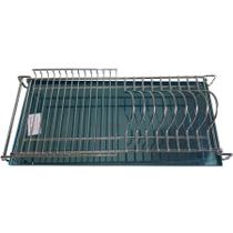 Escorredor De Pratos 770mm Cromado C/ Bandeja Inox Arapuxe Cromado