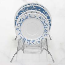 Escorredor de Pratos Compacto Cromado Plug Lar Aço Resistente e Design Moderno