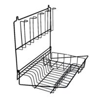 Escorredor de Pratos de Parede Suspenso Dobrável 10 Pratos - Preto - CSK Aramados