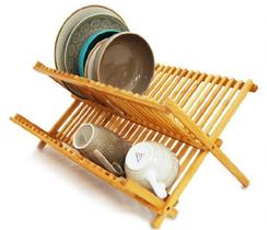 Escorredor de pratos dobrável bambu 46x34x23,5 cm yoi tyft