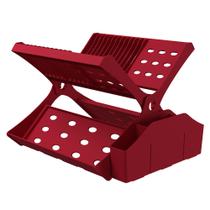 Escorredor De Pratos Dobrável Com Porta Talheres Astra Cor Vermelho Escorredor De Pratos Dobrável Com Porta Talheres Astra Cor Vermelho
