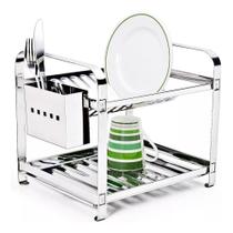 Escorredor de Pratos Inox Para Cozinha 12 Pratos - Mak Inox