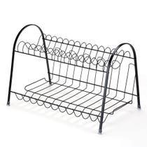 Escorredor de pratos Max Duplo p/ 14 pratos Preto - Arthi