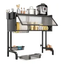 Escorredor de Pratos Organizador Pia Suspenso Armario Cor:Preto - 3KAM