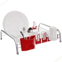 Escorredor de Pratos Organizador Utensílios Compartimento para Talheres Suporte de Copos Ajustável Prático Design Aço Inoxidável Durável Amplo Espaço Excelente Qualidade Escorredor de Pratos Organizador Utensílios Compartimento para Talheres Suporte de Copos Ajustável Prático Design Aço Inoxidável Durável Amplo Espaço Excelente Qualidade