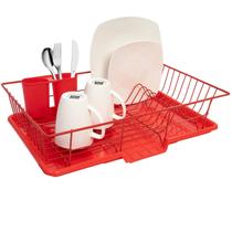 Escorredor de Pratos Sweet Home Collection - Metal Vermelho - 3 Peças Escorredor de Pratos Sweet Home Collection - Metal Vermelho - 3 Peças