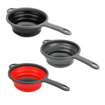 Escorredor de silicone plástico com alça resistente e prático redondo ideal para uso diário e fácil armazenamento