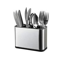 Escorredor de Talher com 4 Divisórias Suporte Organizador em Aço Inox Premium Bandeja Coletora e Design Moderno Escorredor de Talher com 4 Divisórias Suporte Organizador em Aço Inox Premium Bandeja Coletora e Design Moderno
