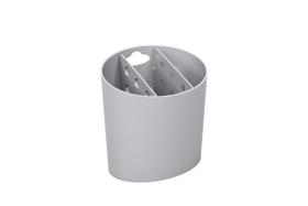 Escorredor de Talheres Oval Basic em Plástico Cinza Frio 13,8x10,5x14,4cm - Coza