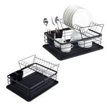 Escorredor Duplo de Louças com Suporte para Talheres