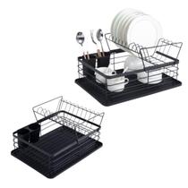 Escorredor Duplo De Louças Com Suporte Para Talheres