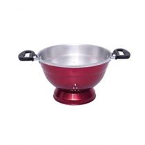 Escorredor E Macarrão De Aluminio Vermelho 24cm Com Pé Docesar